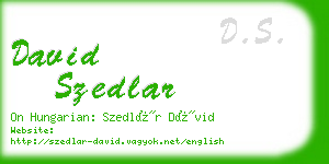 david szedlar business card